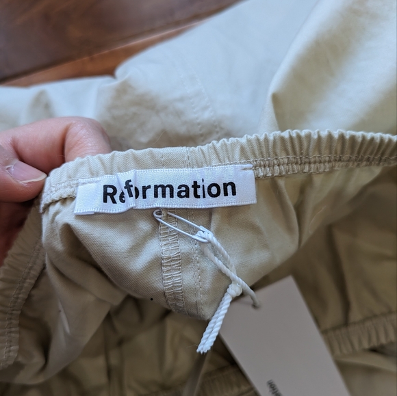 NWT Reformation Midi Tie Waist Skirt - Oat - Medium - Picture 7 of 9